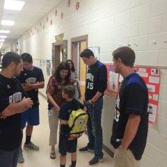 Cherryville Baseball takes time to cheer on local students before E.O.G. Testing